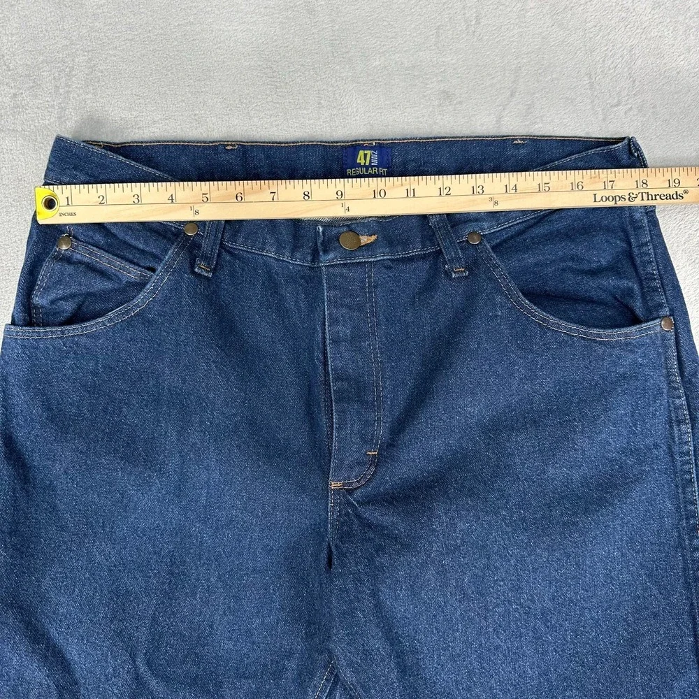 Wrangler 47MWZ‎ Regular Fit Jeans Mens 36x30 Blue Denim Cowboy cut Western Work